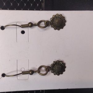 Bronze Mini Sunflower Earrings